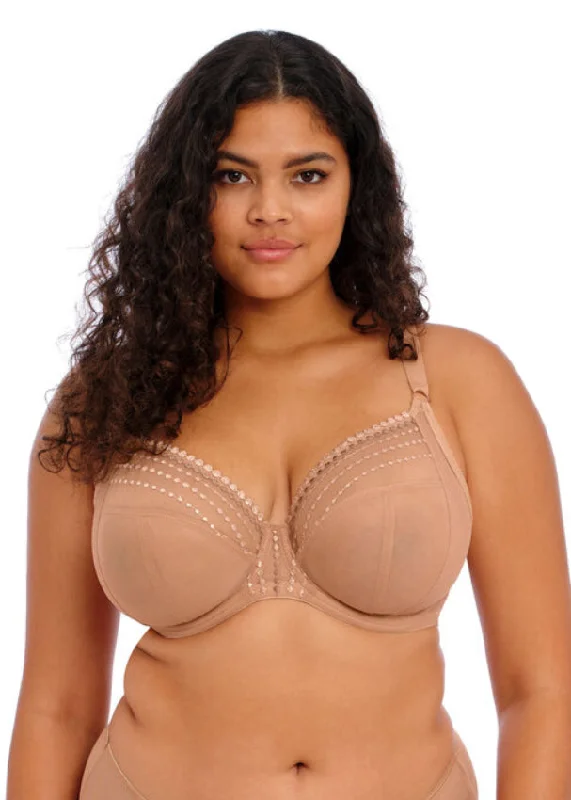 seamless bra with lace detailingMatilda Plunge Underwire Bra in Cafe Au Lait