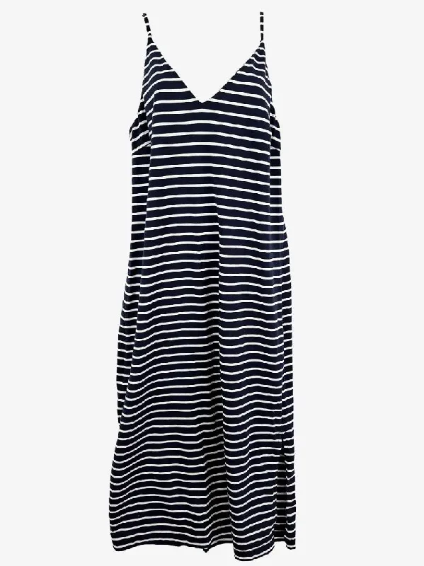 Women's Narrow-Neck DressesSeafolly Sailor Stripe Side Split Maxi Dress Size S