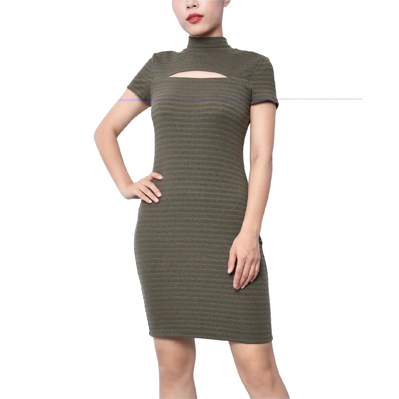 Women's Asymmetrical DressesPlanet Gold Womens Ribbed Bodycon Dress