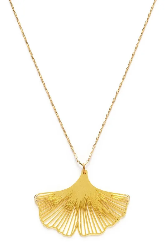 Women's Jumpsuits with Narrow CollarGinkgo Leaf Necklace