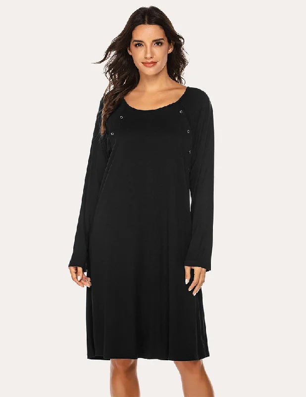 women's pajamas with a subtle shimmerEkouaer Breastfeeding Maternity Nightdress (US Only)