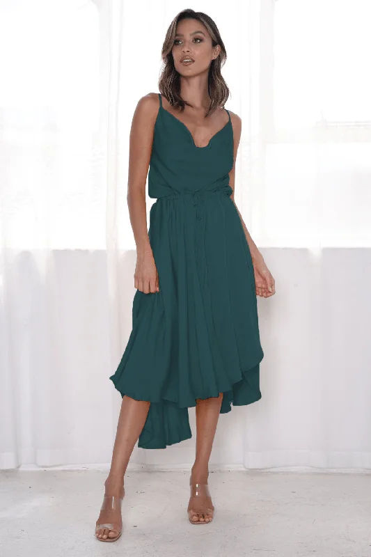 Women's Wide Collar DressesSunshine Midi Dress - Green