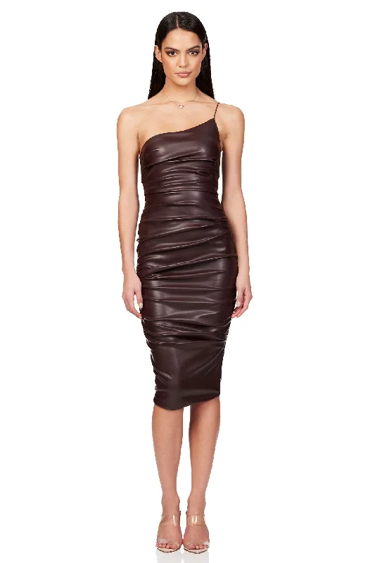 Women's U-Shaped Collar DressesNookie Rhea Midi Dress - Chocolate