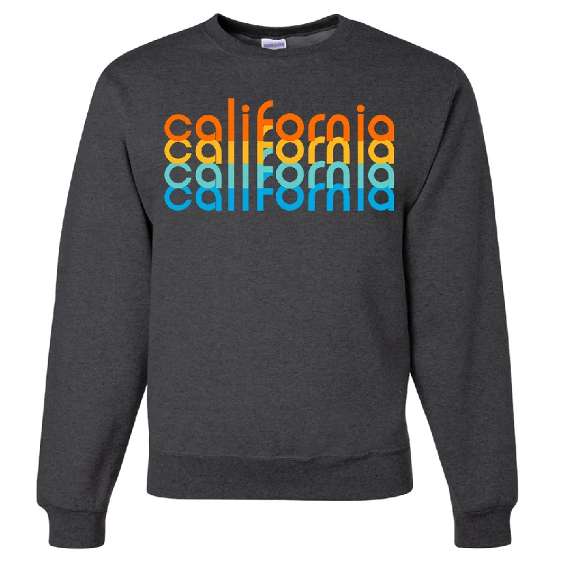 Women's Hoodie JacketsCalifornia Rainbow Stack Crewneck Sweatshirt