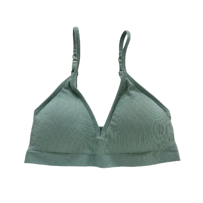 plus-size wireless braSage Triangle Ribbed Bralette