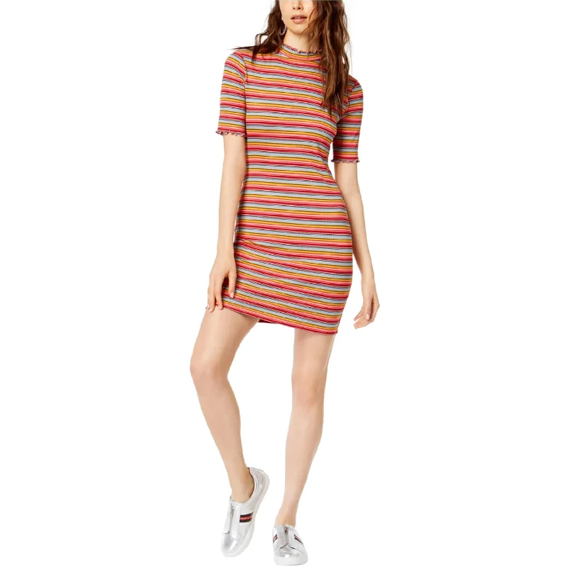 Women's U-Back DressesSocialite Womens Striped Bodycon Shirt Dress