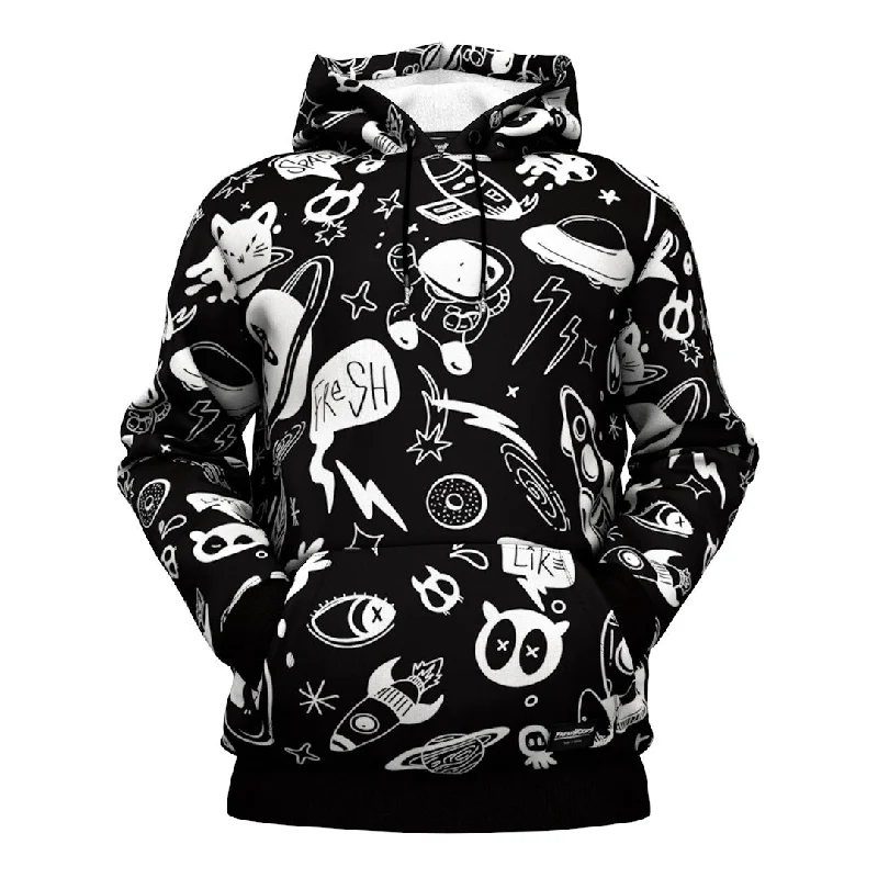 Women's Hooded Sweatshirts with Ombre LiningSpace Doodles Hoodie