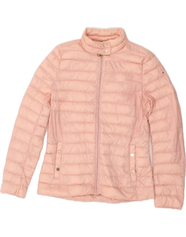 Women's Coats with Fur Trimmed BeltTOMMY HILFIGER Womens Padded Jacket UK 14 Medium Pink Polyacrylic