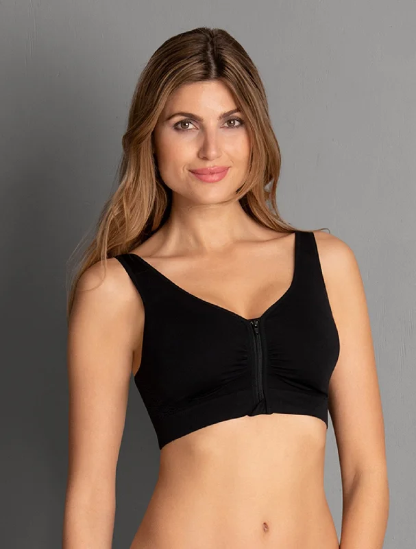 convertible bra with silicone strips for supportLynn Post Mastectomy Zip Front Wireless Bra