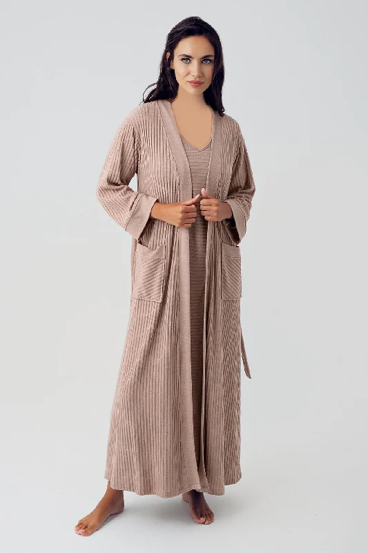 women's pajamas with a stylish cutS&L Jacquard 2 Piece Robe Night Gown Set