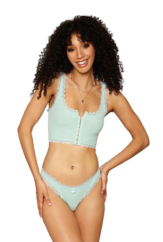 women's pajamas in soft, breathable materialsRib knit bralette and thong set