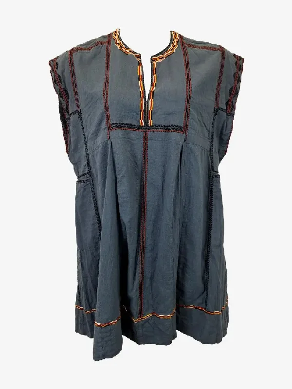 Women's Low Collar DressesIsabel Marant Bohemian Cotton Tunic Mini Dress Size 8