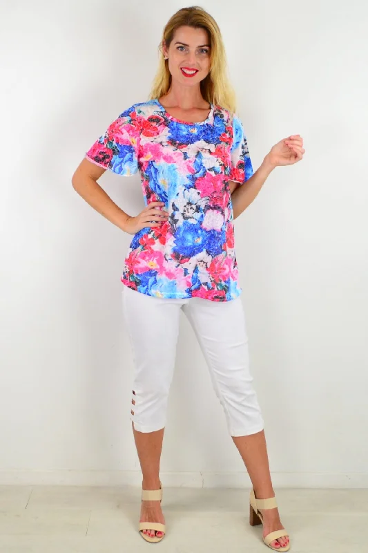 Women's Cargo ShortsPansy Floral Tunic Tee