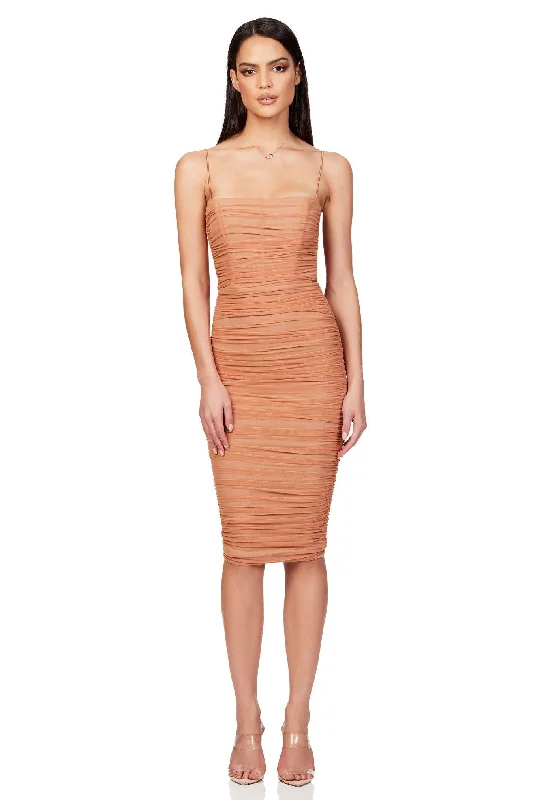 Women's Low Collar DressesNookie Mecca Midi Dress - Tan