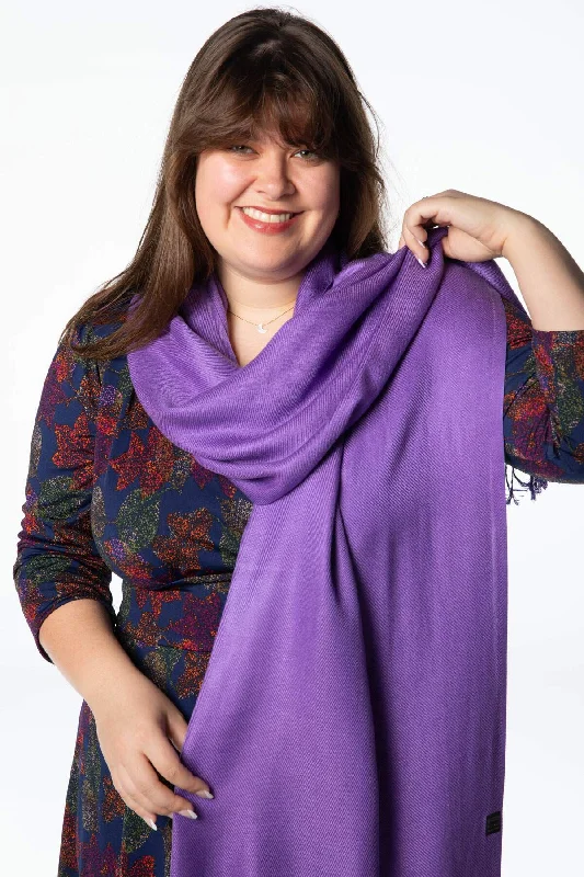 Women's Jumpsuits with Mid-LengthPurple Pashmina Scarf