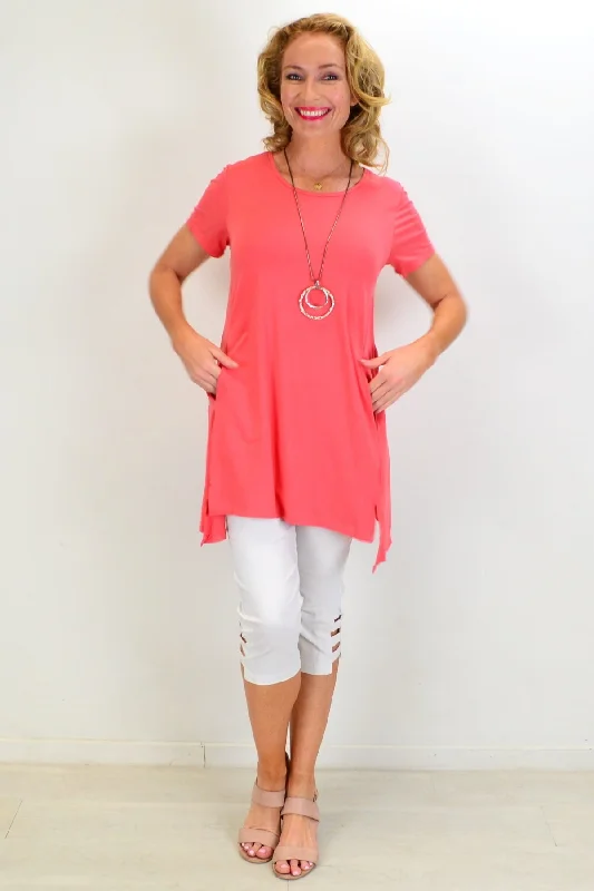 Women's Silk ShortsApricot Bamboo Pocket Tunic Top