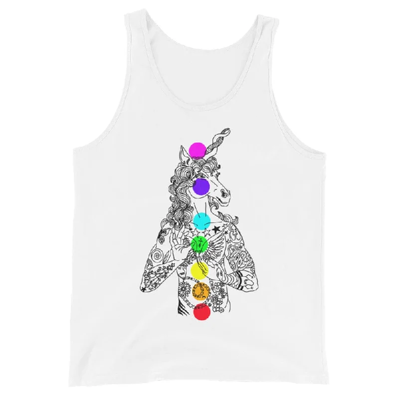 Women's Blouse with V-Shaped HemUnicorn Chakras Tank supporting Summer of Sass