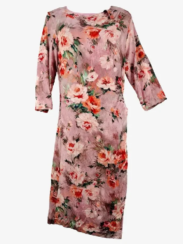 Women's Notched Collar DressesLemonade on the Lawn Painted Rose Fitted Maxi Dress Size 10