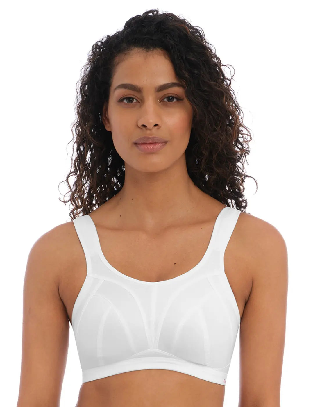 plus-size backless bra with clear strapsFreya Dynamic White Soft Cup Crop Top Sports Bra