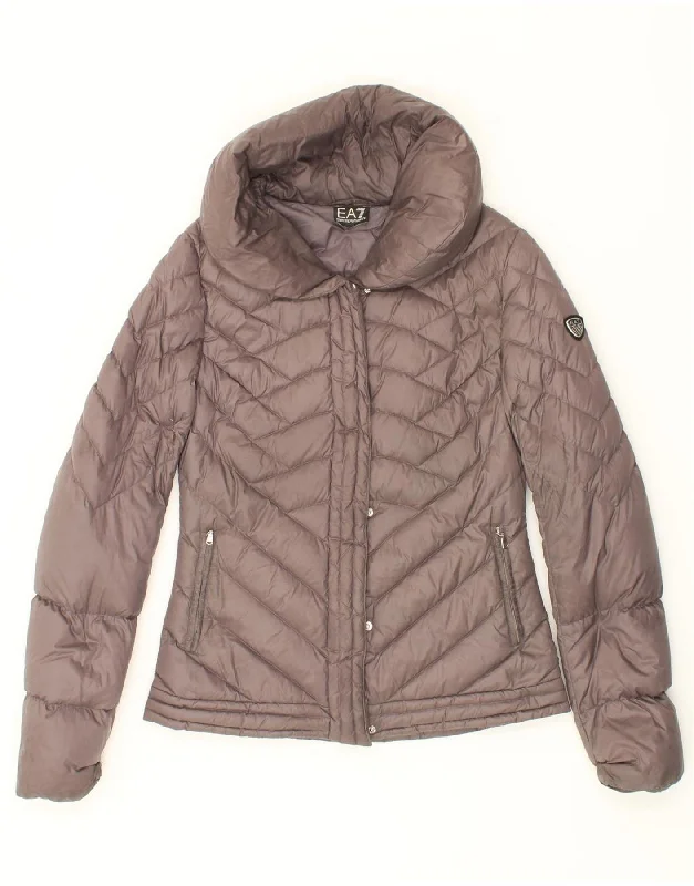 Women's Coats with CollarEMPORIO ARMANI Womens Padded Jacket UK 6 XS Grey Polyester