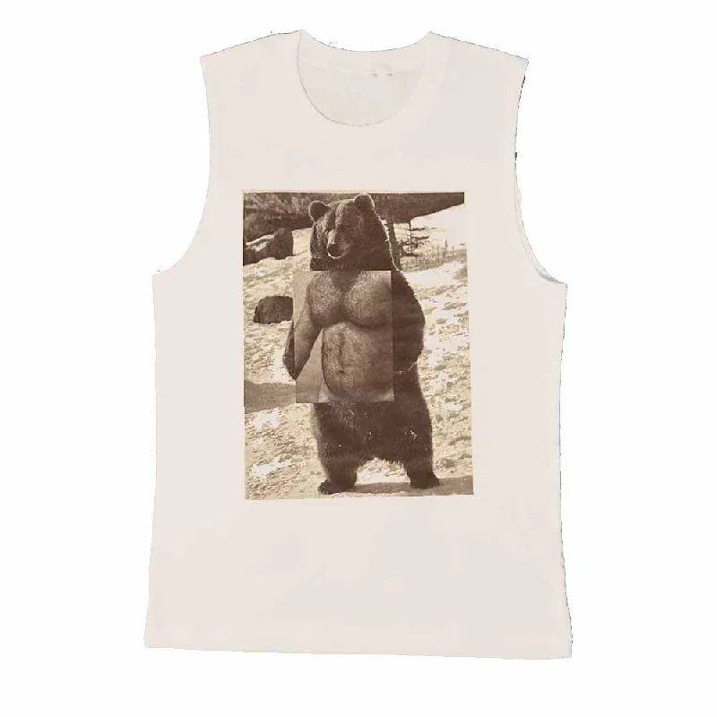 Women's Blouse with Long LengthNaro Pinosa Standing Brown Grizzly Bear Sleeveless T-Shirt