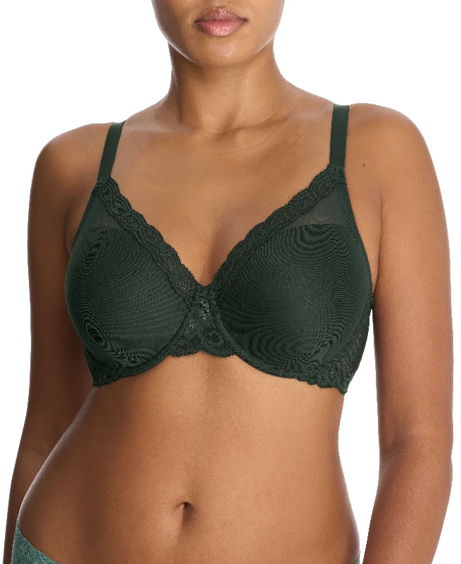 lace trim underwire bra for everyday wearFeathers Lace Full Figure Plunge T-Shirt Bra