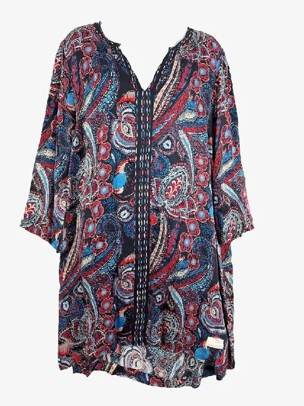 Women's Shirt Collar DressesOdd Molly Loose fit Floral Tunic Mini Dress Size 16