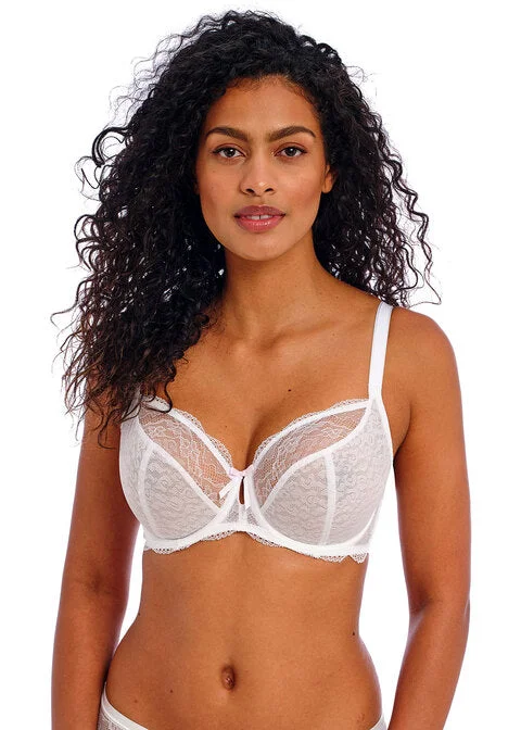 plus-size nursing bra with crossover strapsFreya Fancies White Uw Plunge Bra