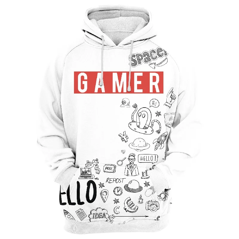 Women's Hooded Sweatshirts with Velcro ClosureGamer Be Like Hoodie