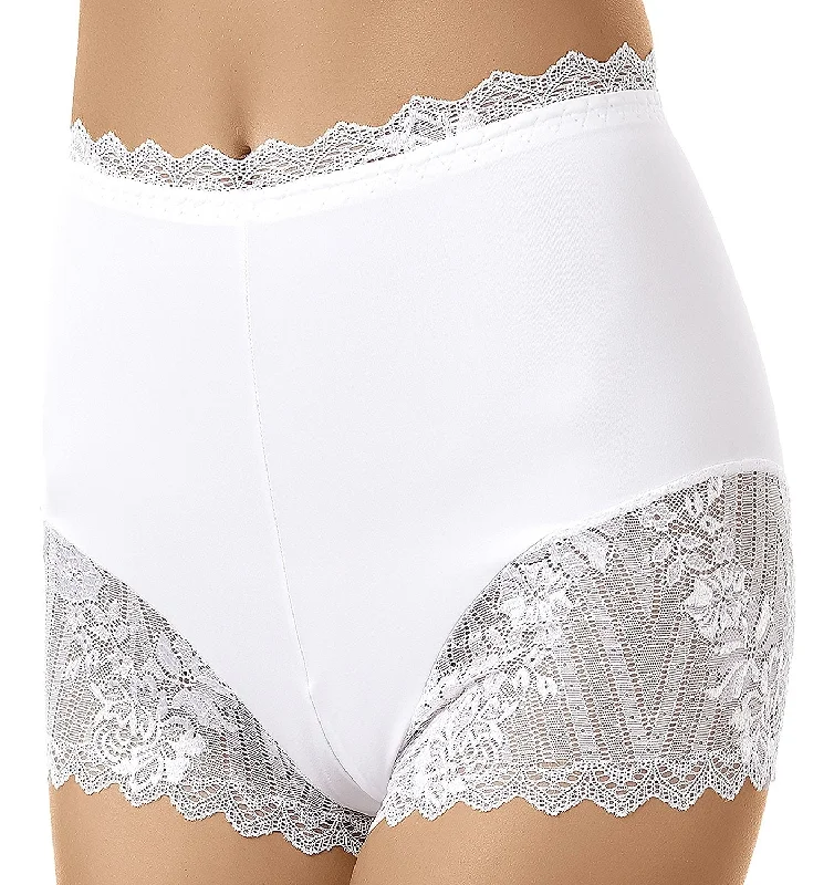 moisture-wicking silk panties for hot and humid weatherLadies Elegant and Sexy White Deep Microfibre Shorts With Beautiful Lace Details