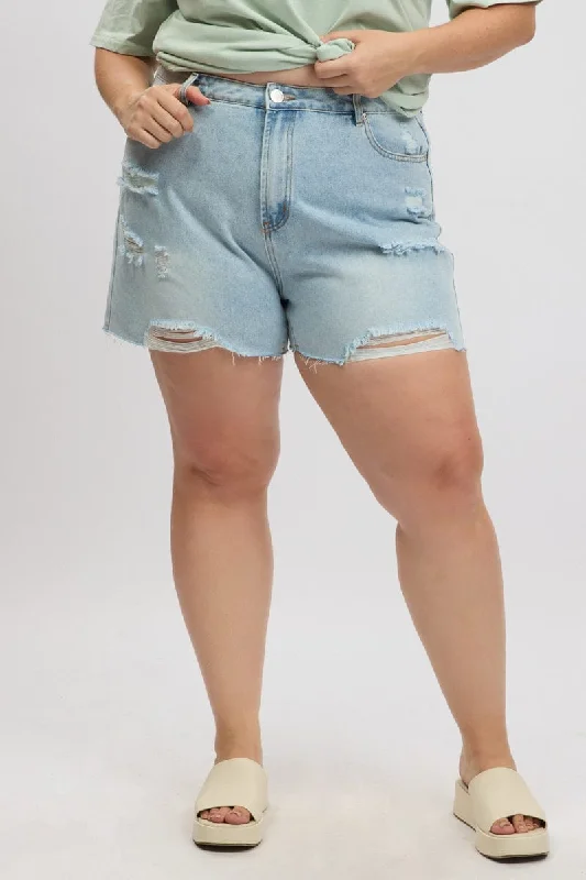 Women's Stylish ShortsDenim Relaxed Shorts High Rise