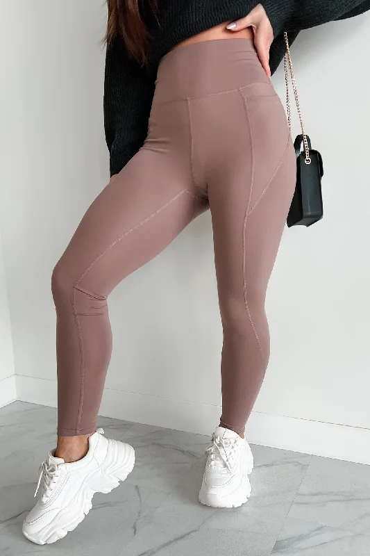 Strong Spirit Side Pocket Leggings (Dusty Taupe)