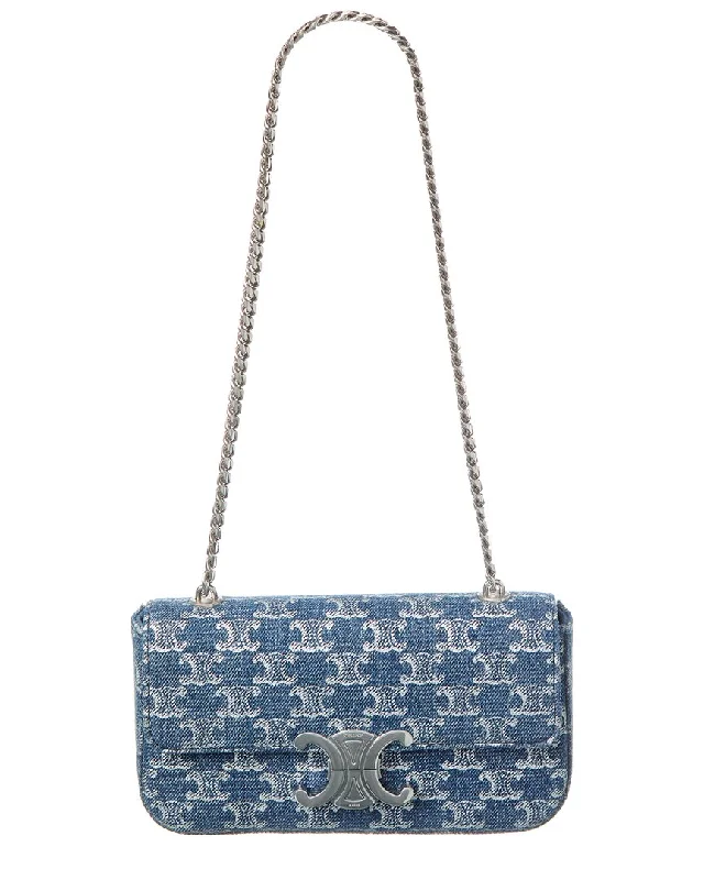 Women's ChinosCELINE Claude Triomphe Denim Chain Shoulder Bag