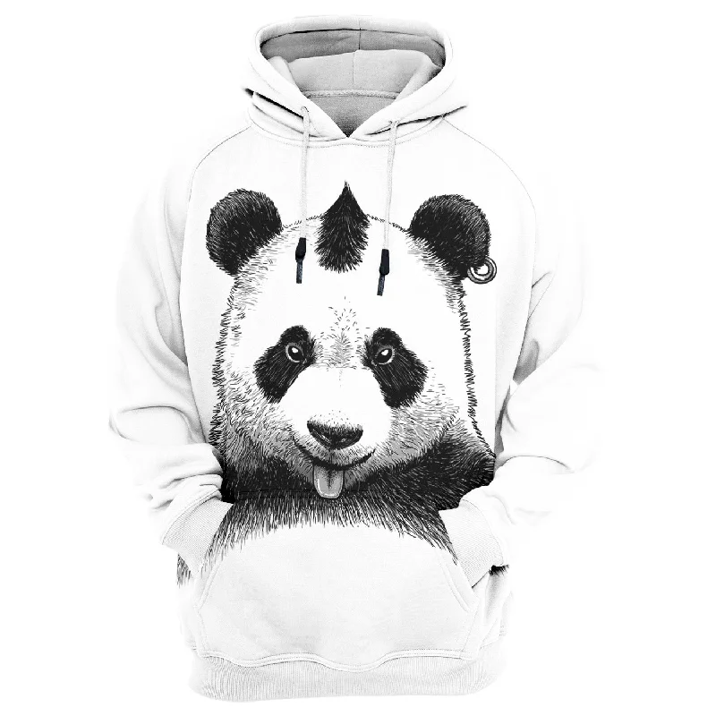 Women's Hooded Sweatshirts with Solid Color LiningPunk Panda Hoodie