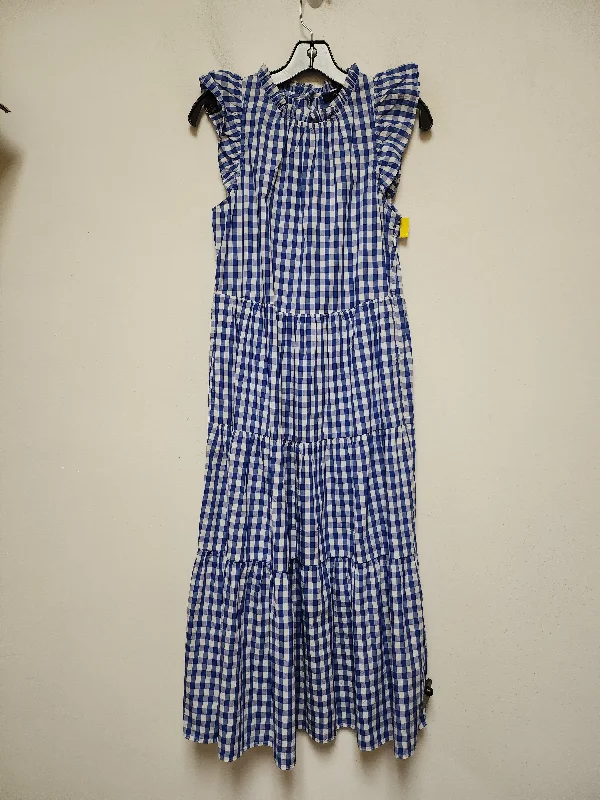 Women's Lapel Collar DressesDress Casual Maxi By J. Crew In Checkered Pattern, Size: Xxs