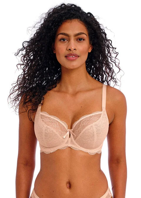 plus-size nursing bra with crossover strapsFreya Fancies Natural Beige Uw Plunge Bra