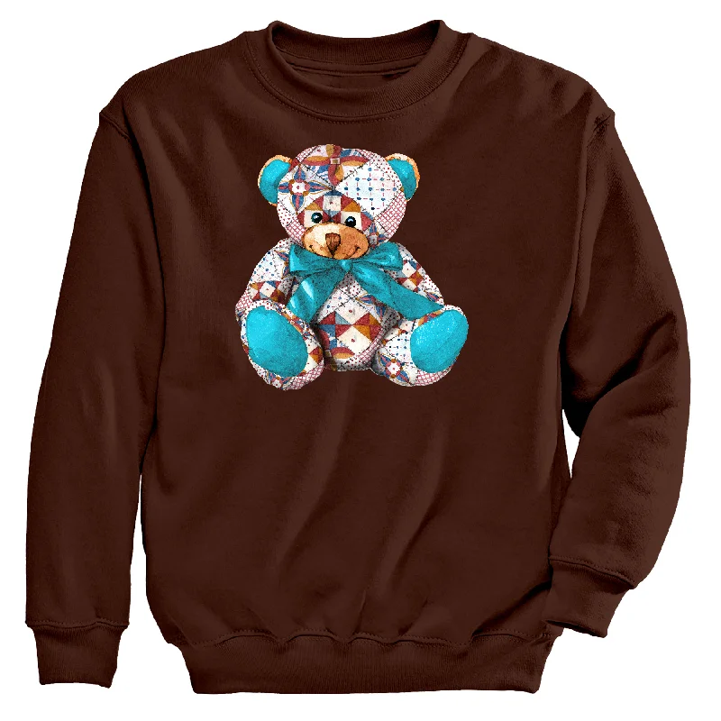 Women's Hooded Sweatshirts with Plush LiningPatchwork Teddy Women's Crew Neck Sweatshirt