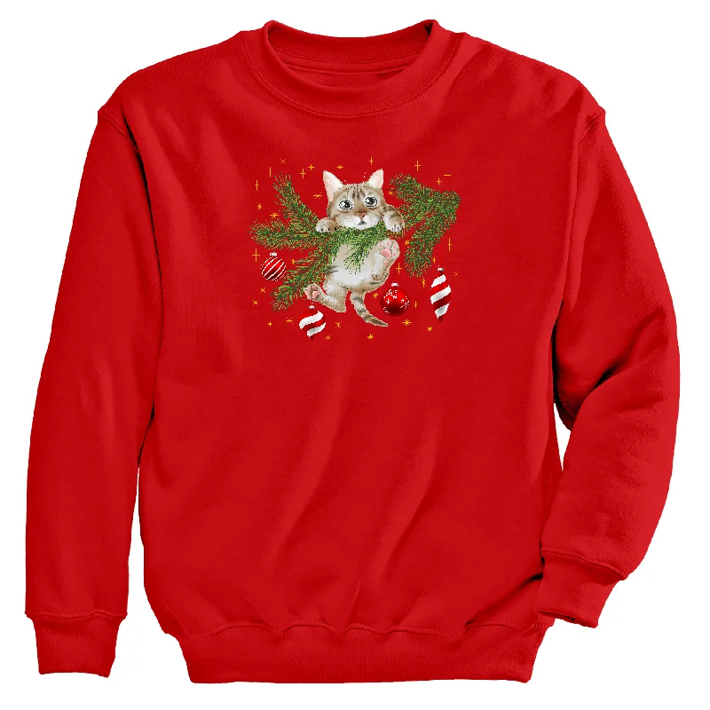 Women's Hooded Sweatshirts with Fleece LiningChristmas Kitty Women's Sweatshirt