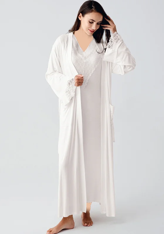 high-quality women's pajama setsS&L Long Sleeve Long Robe And Night Set