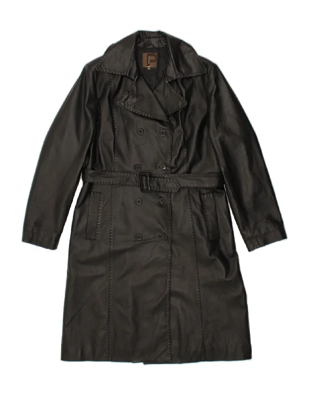 Women's Zip-Up CoatsCONBIPEL Womens Leather Coat IT 46 Large Black Leather