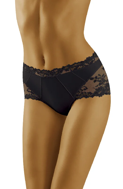 plus-size lace panties with tummy controlLadies Elegant Vertical Cuts Gorgeous Floral Lace High Brief