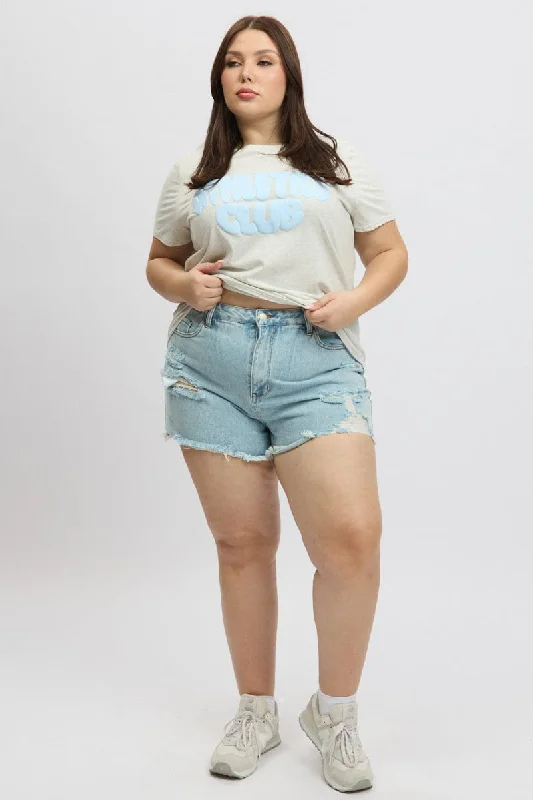 Women's Comfortable ShortsDenim Relaxed Shorts High Rise