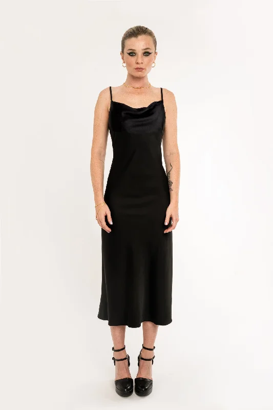 women's cotton pajama setsGia Slip dress - black