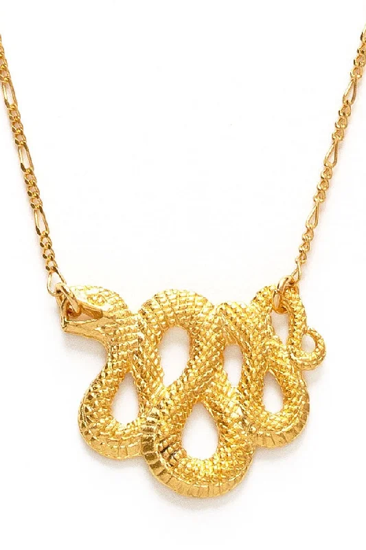 Women's Jumpsuits with Low CollarGolden Serpent Necklace