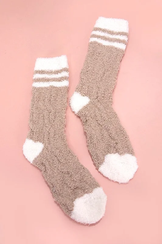 Women's Jumpsuits with Low CollarTan Fuzzy Socks