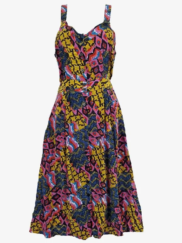 Women's Gathered DressesGorman Funky Tribal Print Silk Maxi Dress Size 10