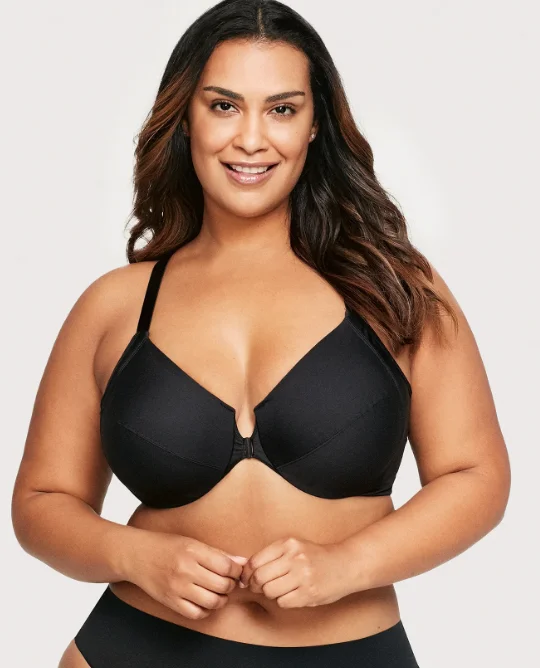 seamless bra with soft cups for all-day comfortFront-Closure Smoothing Wonderwire Bra