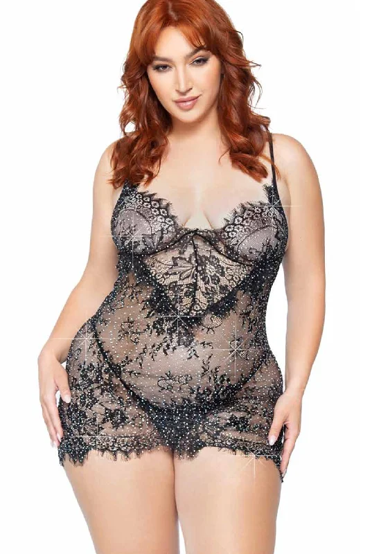 plus-size wireless braPlus Size Lace Dress Set