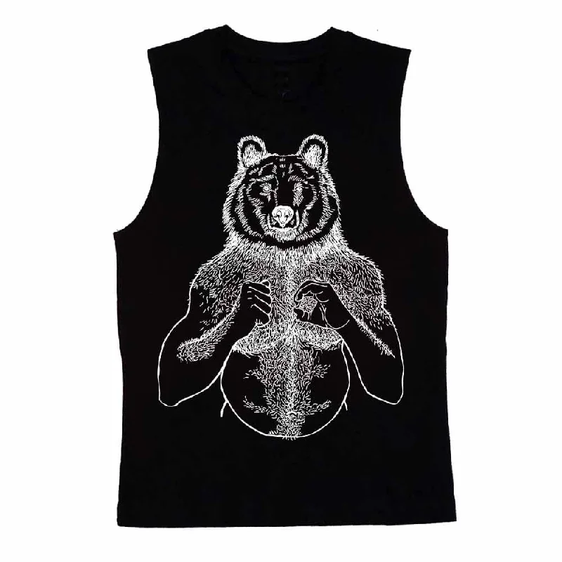 Women's Sleeveless BlouseBrian Kenny White Print Beefy Bear Sleeveless T-shirt