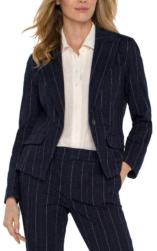 Women's Jodhpurs with V-Shaped HemNOTCH COLLAR ONE BUTTON BLAZER